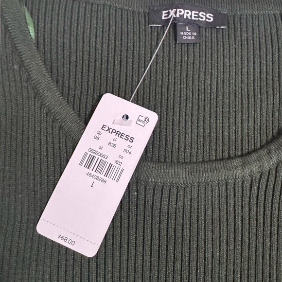 Express Ribbed Shine Button cuff crew neck sweater - Picture 3 of 6